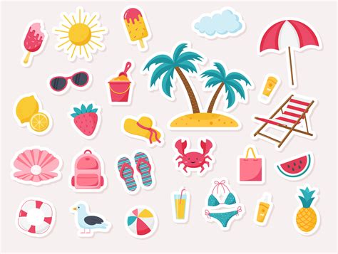 cute beachy stickers